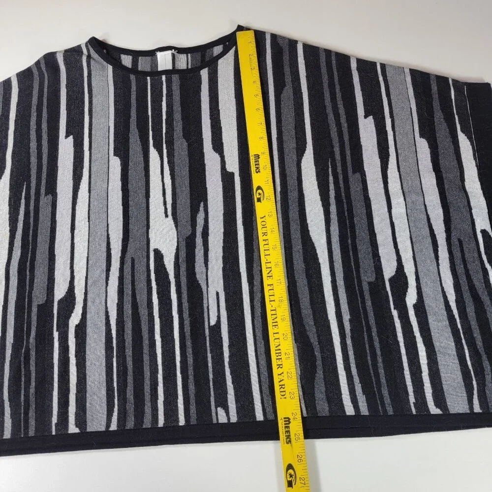 Marla Wynne Layers Women's Oversized Poncho Lagenlook Black Soft Knit Cotton